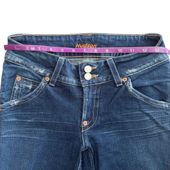 VTG Hudson Jeans Women's 28L Blue Vintage Bootcut Low rise Y2K 90s Made in USA - Picture 7 of 14